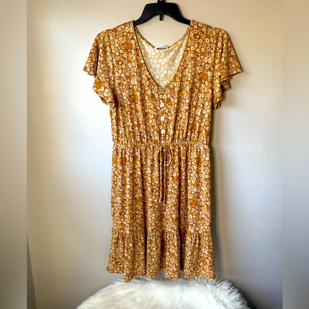 Kaileigh Yellow Floral Dress